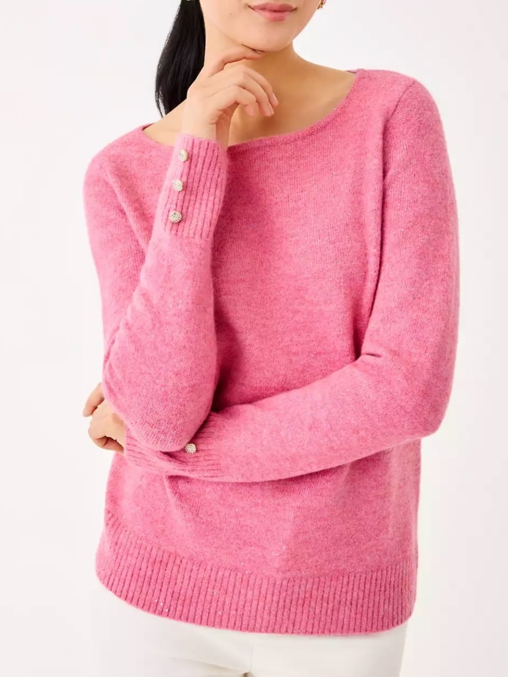 Brand New Lilly Pulitzer Lola Sequin Sweater Confetti Pink Metallic